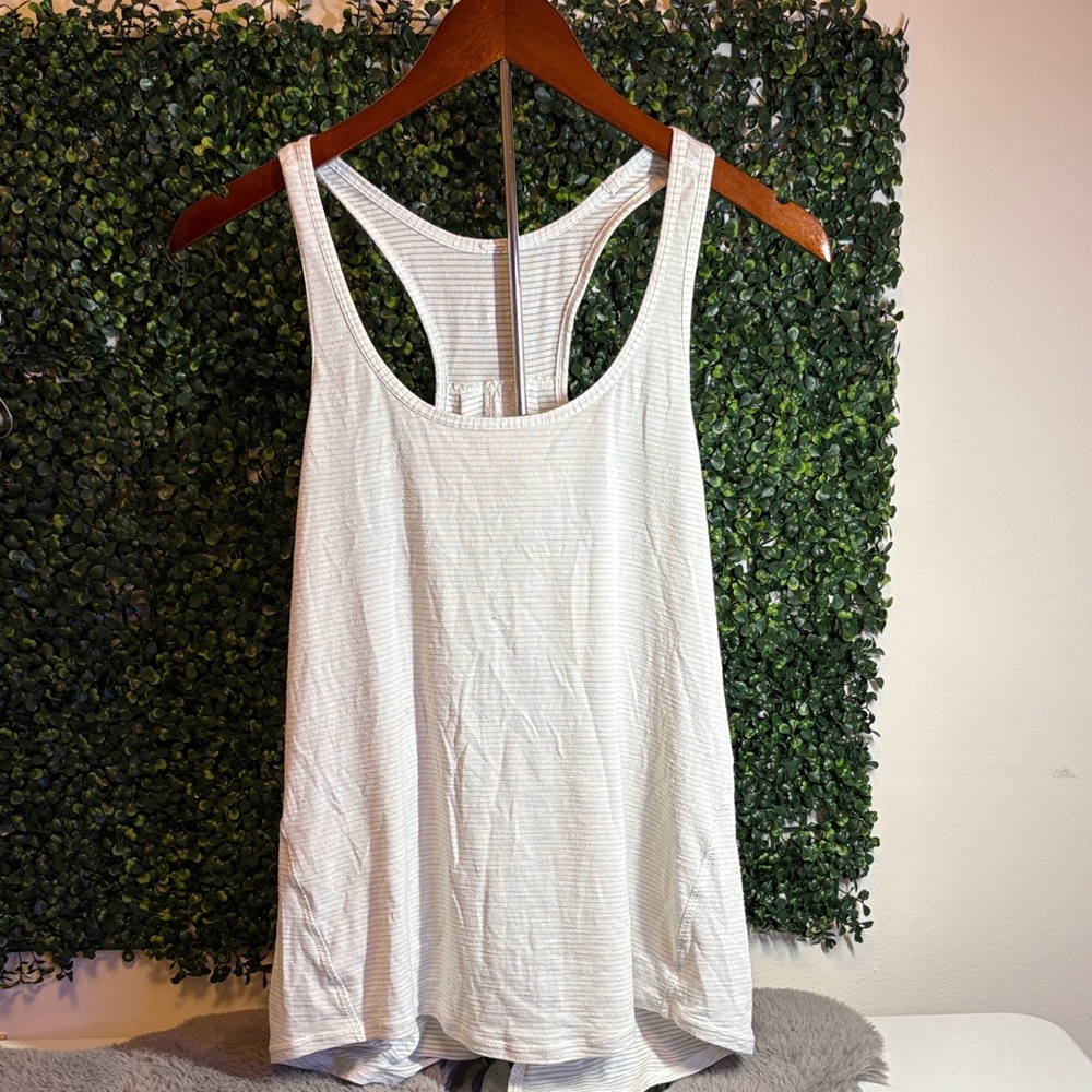 lululemon athletica White Striped Tank Top - Picture 2 of 4
